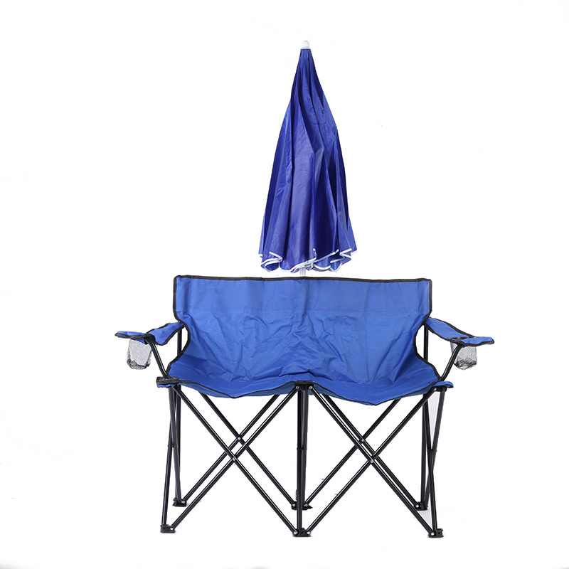 HONGGUAN Modern Outdoor Double Seat Folding Chairs Light Weight Camp Chairs With Canopy with cooler bag