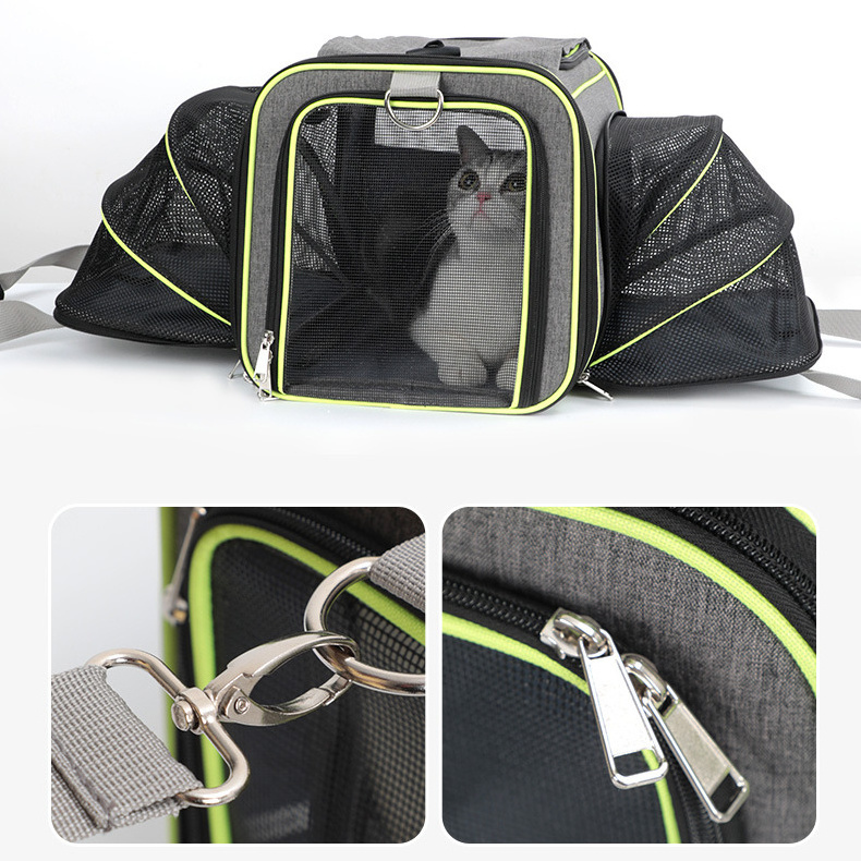 Portable 2-Sided Expandable Dog & Cat Pet Carrier for Travel & Outdoor Adventures