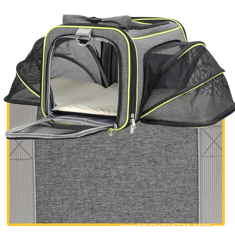 Portable 2-Sided Expandable Dog & Cat Pet Carrier for Travel & Outdoor Adventures