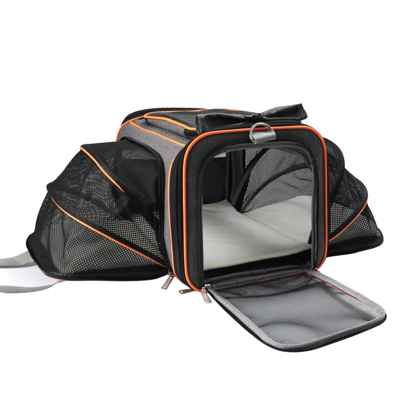 Portable 2-Sided Expandable Dog & Cat Pet Carrier for Travel & Outdoor Adventures