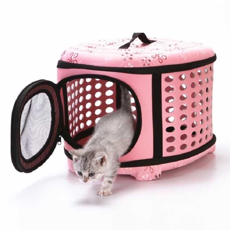 2024 New Arrivalpet carrier bag travel Folding Fabric Pet Carrier for Dogs or Cats Pet Cage with Locking Safety Zippers