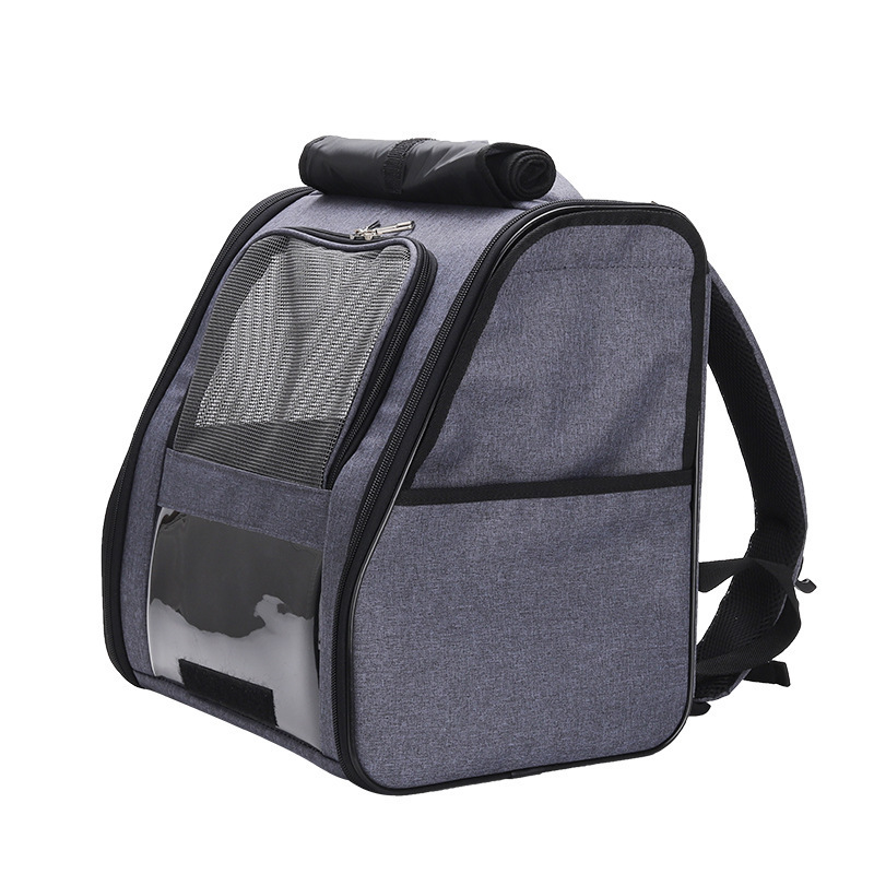 Customized New Double Shoulder Cat Carrier with Rolling Curtains and Side Panels Anti stress Clairvoyance pet backpack