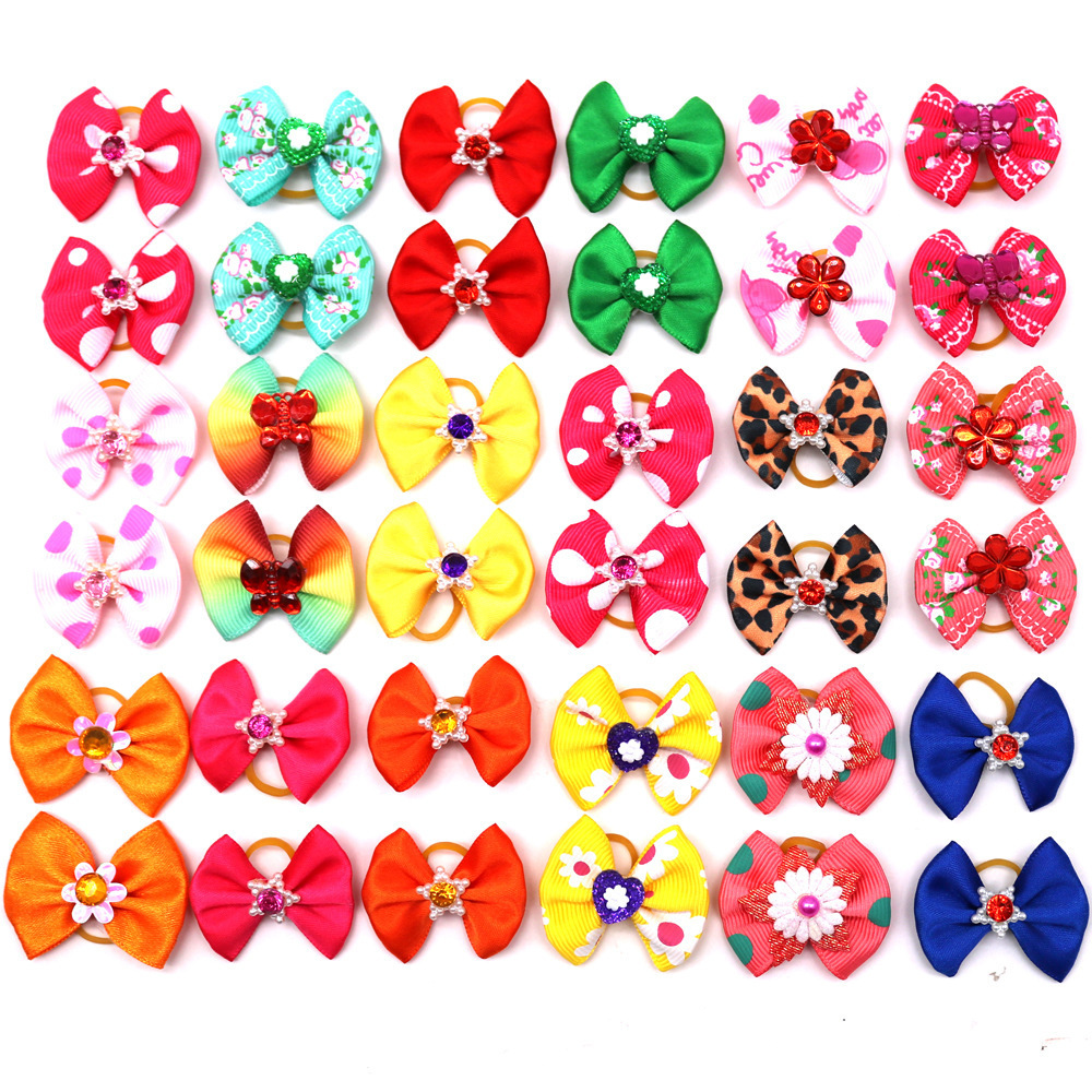 Pet Small Dog Hair Bows Rubber Bands Puppy Cat Grooming Accessories