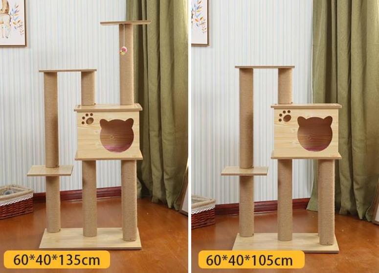 Wholesale Wooden pet scratcher house tower condo cat trees