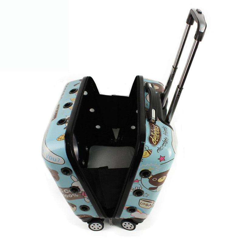 Wholesale Cat bag pet rolling suitcases pet cat travel carrier bag