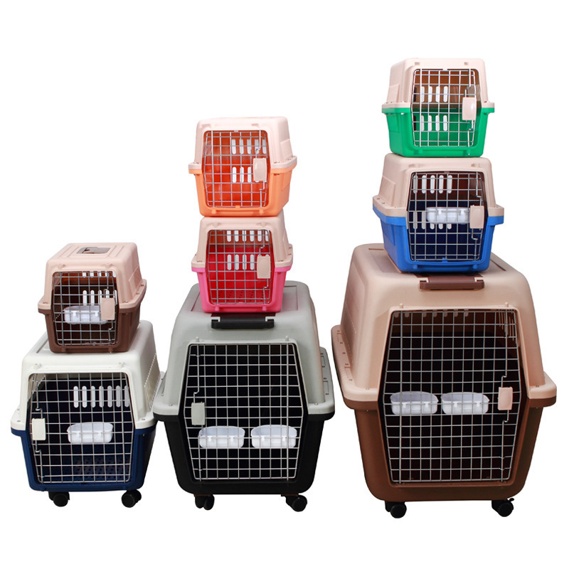 Aviation Plastic Portable Cat Dog Pet Cage Airline Approved Travel Pet Carrier