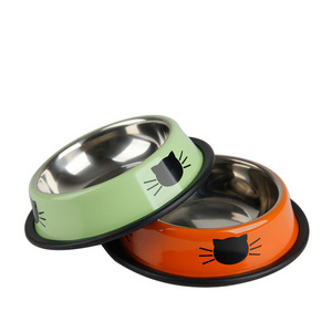 Factory Wholesale Pet Feeding Bowl Non-slip Stainless Steel Cat Dog Food Bowl Pet Drinking Bowl