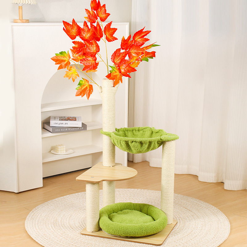 Pet Furniture Maple Tree Design Cat Climbing Tree with Hammock for Cat Playing Resting