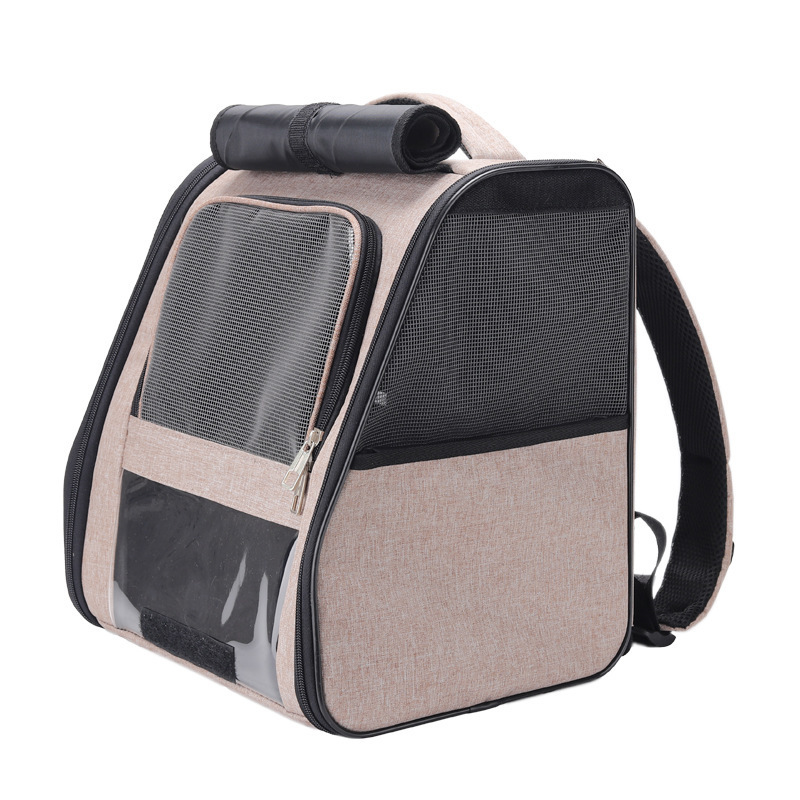 Customized New Double Shoulder Cat Carrier with Rolling Curtains and Side Panels Anti stress Clairvoyance pet backpack