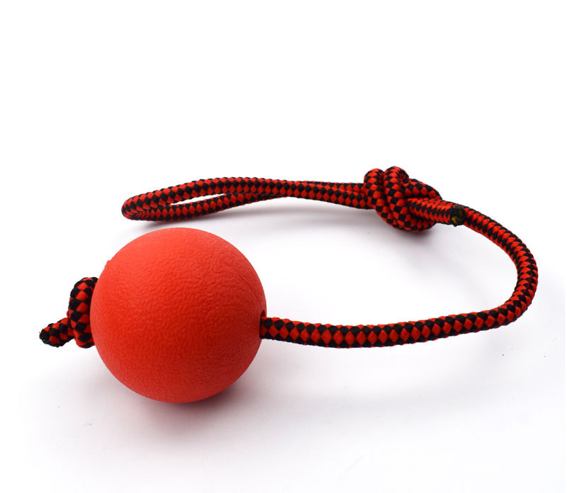 Solid Rubber Chew Rope Ball Dog Ball On Rope