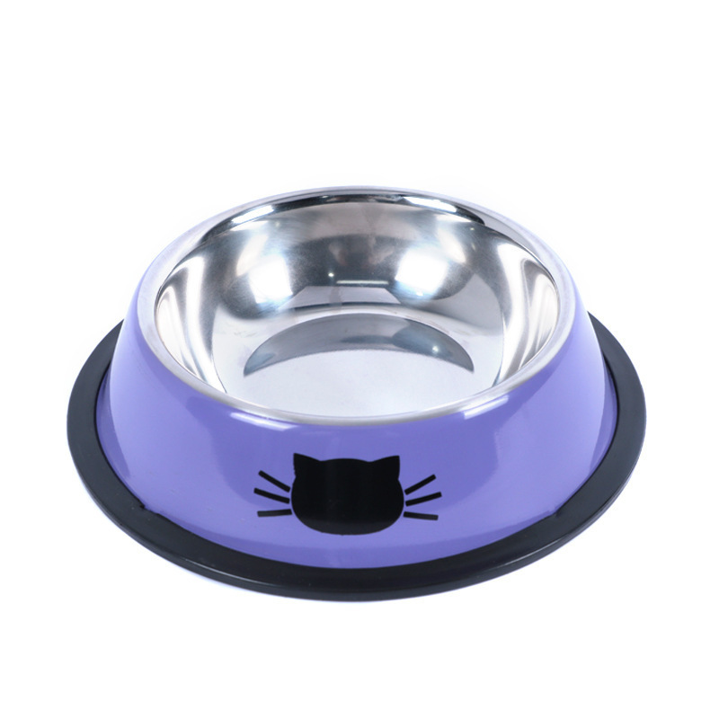 Factory Wholesale Pet Feeding Bowl Non-slip Stainless Steel Cat Dog Food Bowl Pet Drinking Bowl