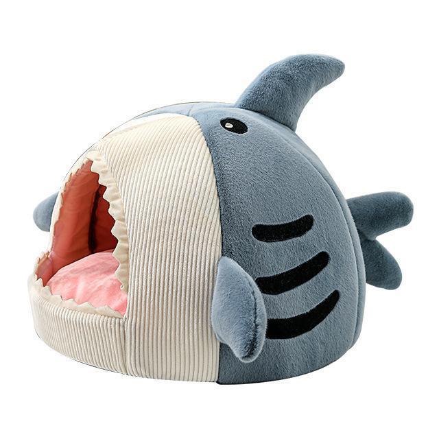 Hot Sale Pet Bed Shark Shape Non-slip Winter Cat House Dog Bed Washable Pet House Bed