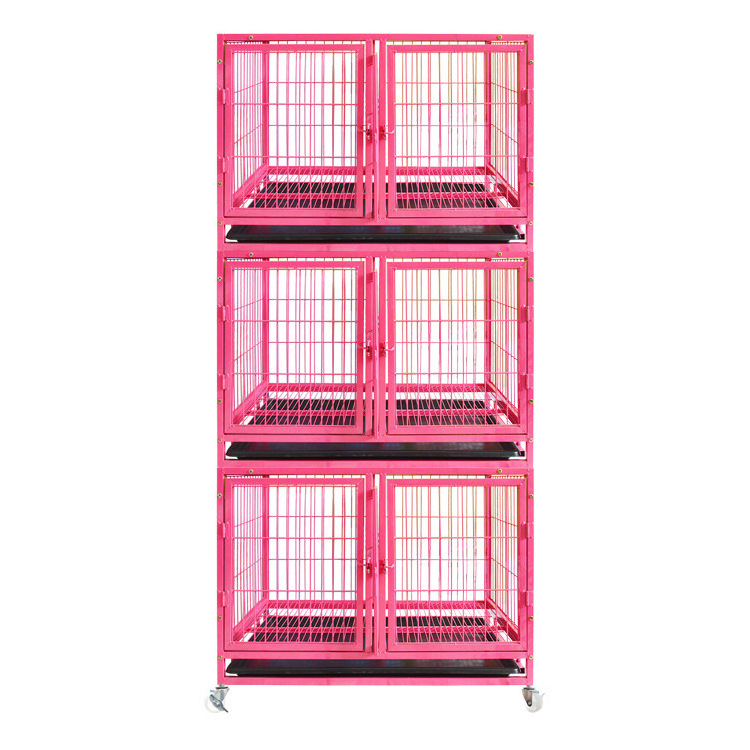 Large Custom Heavy Duty Pet Cage Carriers House Cat Cage with Wheel