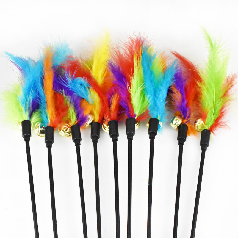 Cat Fishing Toy With Feather Teaser Stick Wand