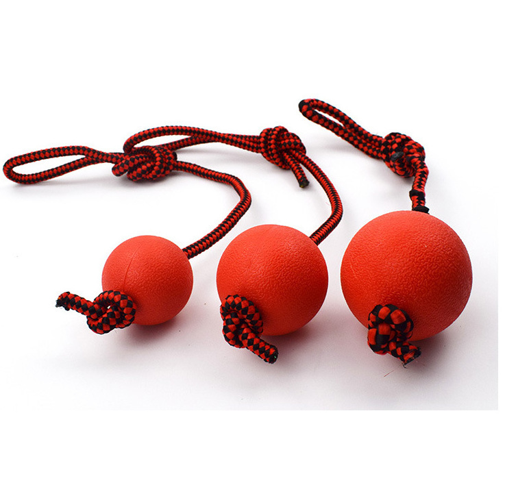 Solid Rubber Chew Rope Ball Dog Ball On Rope