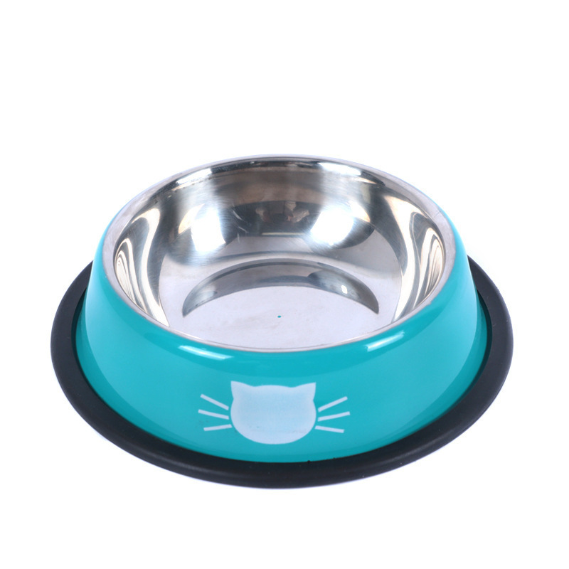 Factory Wholesale Pet Feeding Bowl Non-slip Stainless Steel Cat Dog Food Bowl Pet Drinking Bowl