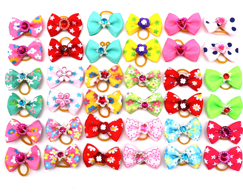 Pet Small Dog Hair Bows Rubber Bands Puppy Cat Grooming Accessories