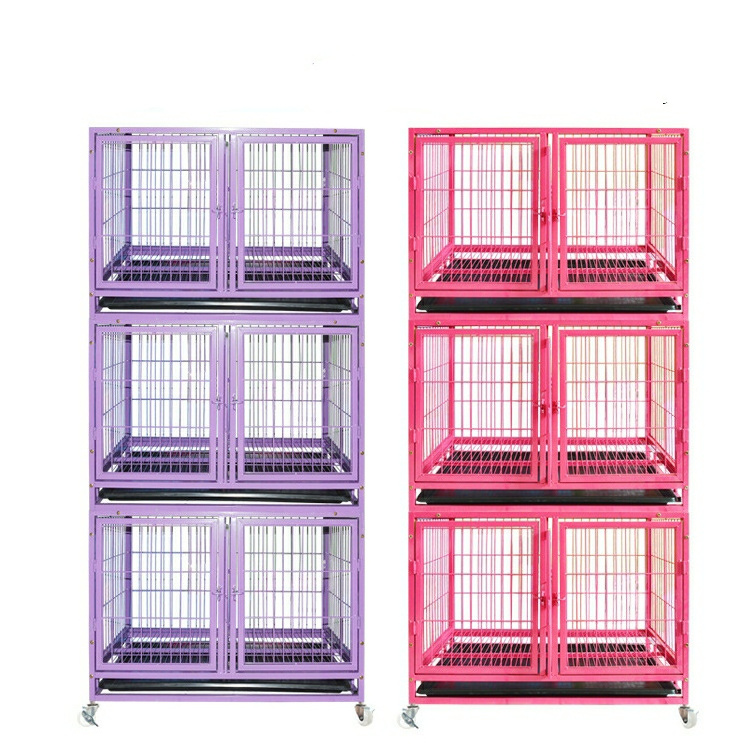 Large Custom Heavy Duty Pet Cage Carriers House Cat Cage with Wheel