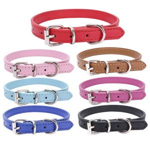 Comfortable PU Leather Dog Collar with Breakaway Feature Ribbons Decoration Plaid Pattern Featuring Alloy Pipe Buckle Pet Collar