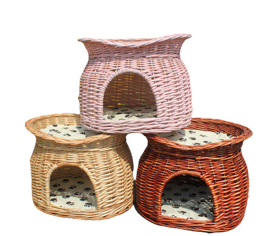 Summer Sustainable Rattan Basket Dog Bed Cool Pet Cat Bed with Eco-Friendly Material