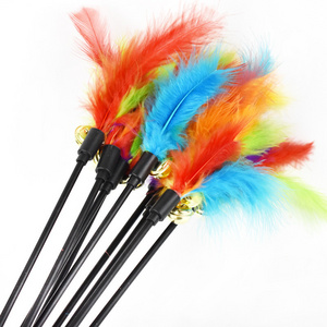 Cat Fishing Toy With Feather Teaser Stick Wand