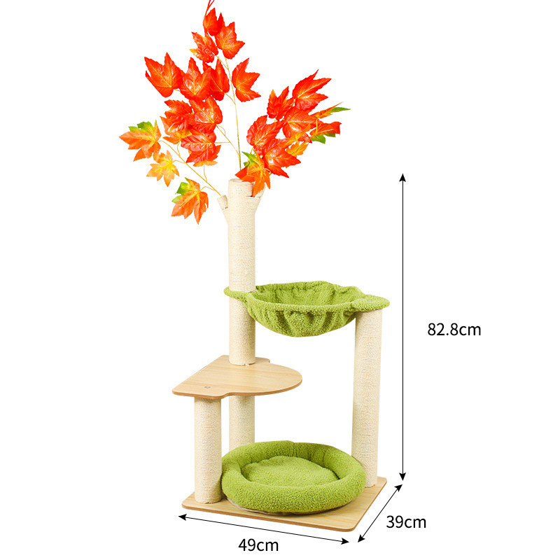 Pet Furniture Maple Tree Design Cat Climbing Tree with Hammock for Cat Playing Resting