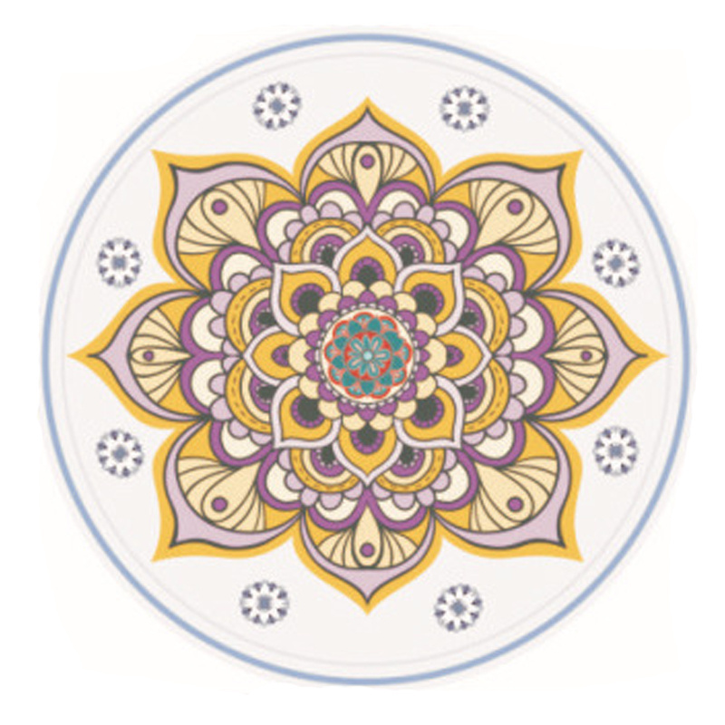 Eco friendly printed circular meditation mat for yoga