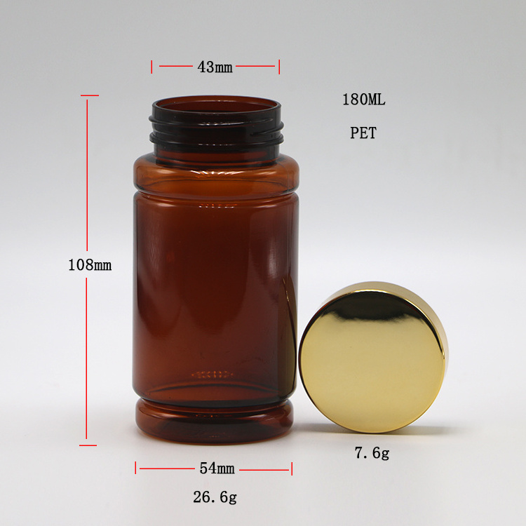 PET Bamboo shape plastic bottle with screw cap/child resistant lids for pill capsule tablet medicine supplement