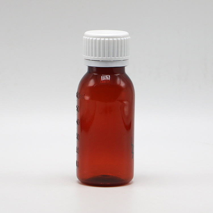 Free samples 2OZ 60ml PET cough syrup bottle for Oil Lubricating oral Liquid storage container Packaging