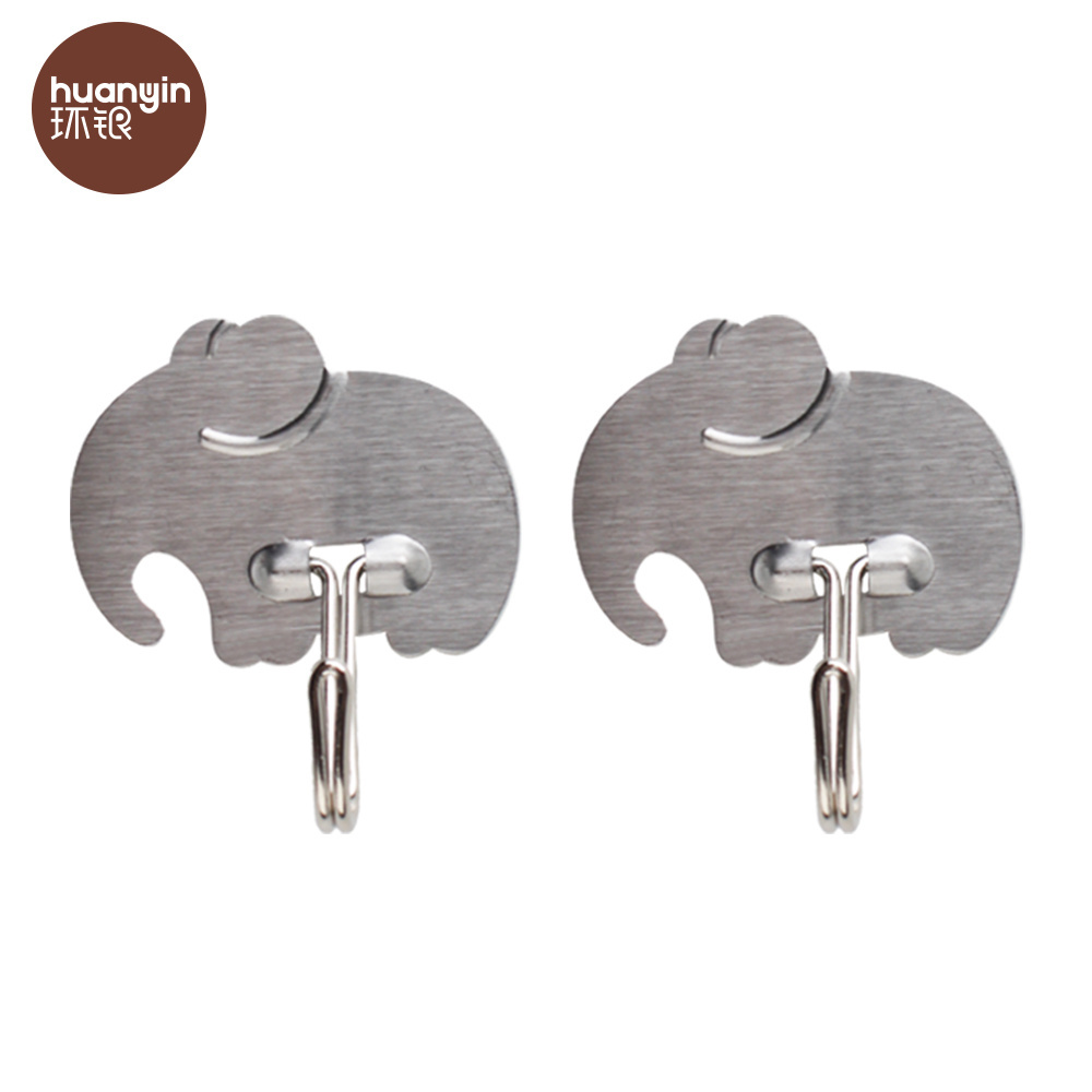 Elephant garment stainless steel wall mounted coat hook rack