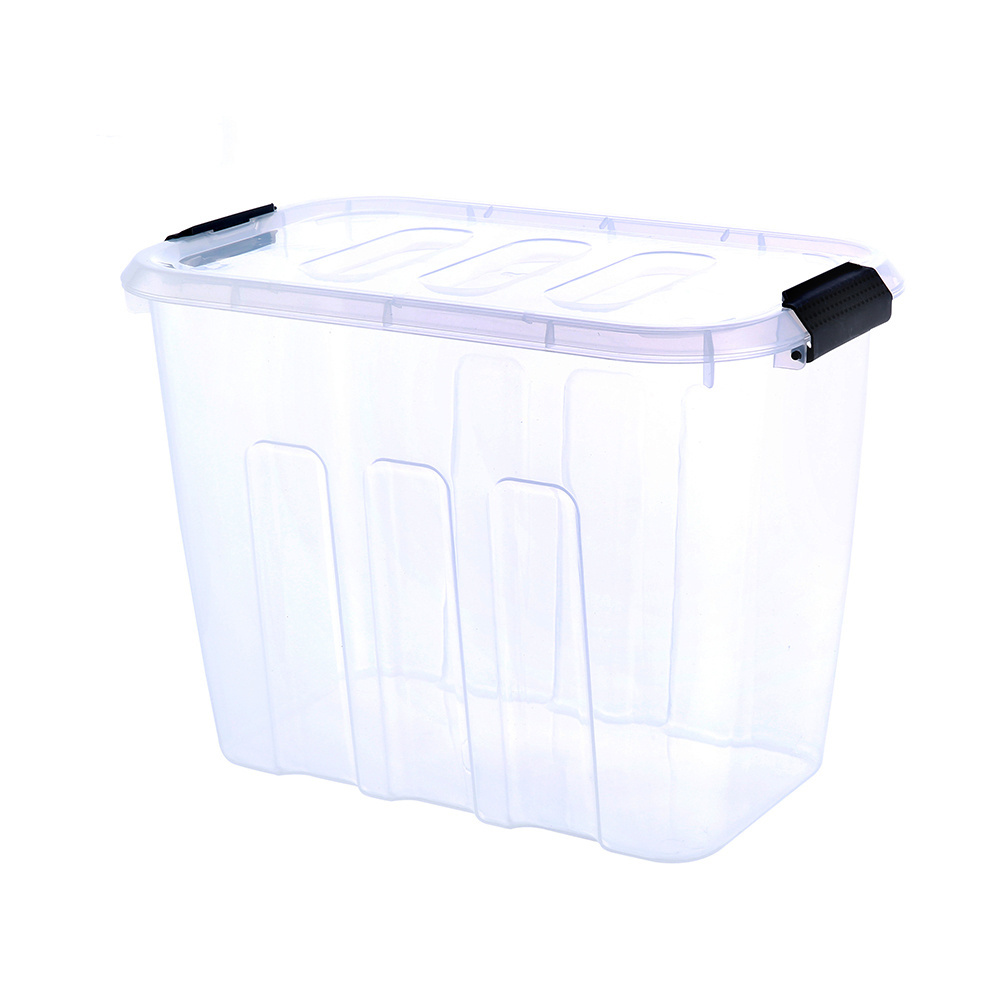 8/22/33/53.5L Transparent collapsible clothing clear stackable toy storage bins small big plastic storage boxes bin with lids