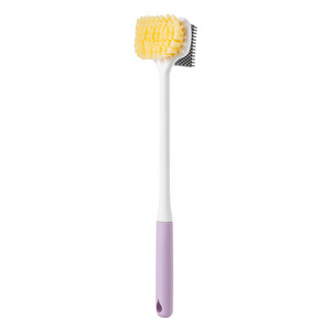 Purple Foot Bath Brush Scrubber with Handle Exfoliating Skin Massager Cleaning Brushes for Bathroom Use