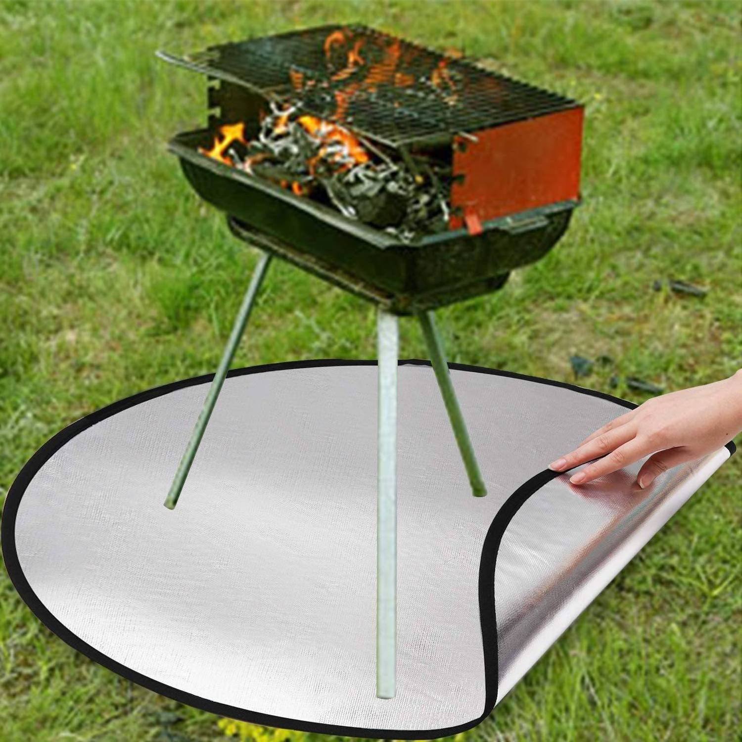 New Arrival Heat Resistance Easily Cleaned Waterproof Fiberglass Outdoor BBQ Grill Round Fire Pit Mat