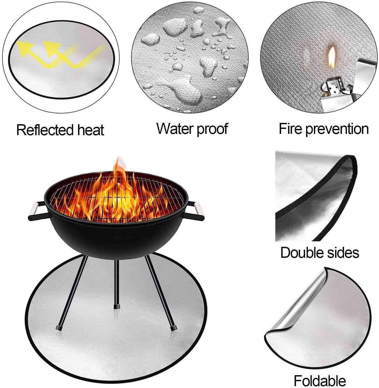 New Arrival Heat Resistance Easily Cleaned Waterproof Fiberglass Outdoor BBQ Grill Round Fire Pit Mat