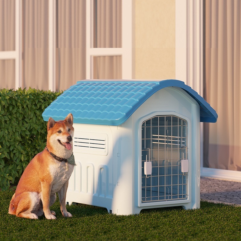 Fashion 2024 Plastic Dog House Outdoor Large Detachable Waterproof Dog Kennels with Iron Door