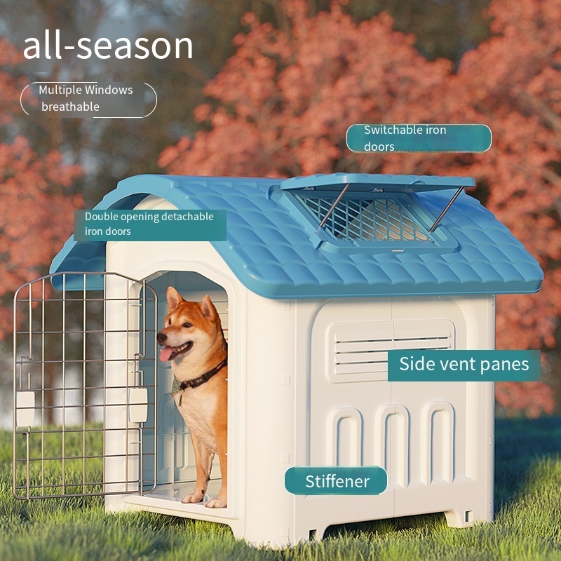 Fashion 2024 Plastic Dog House Outdoor Large Detachable Waterproof Dog Kennels with Iron Door