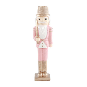 Custom Logo Christmas Pink Resin Walnut Soldier Wax Platform Party DIY Tabletop Nutcracker Candlestick Ornaments