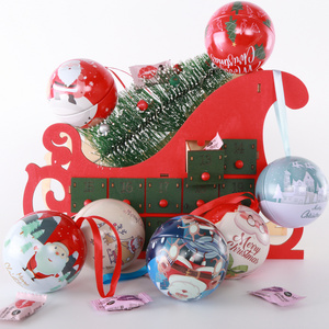 Wholesale Metal Candy Jar Ball Box Christmas Tree Decoration Custom Christmas Round Balls Candy Tin Gift Box