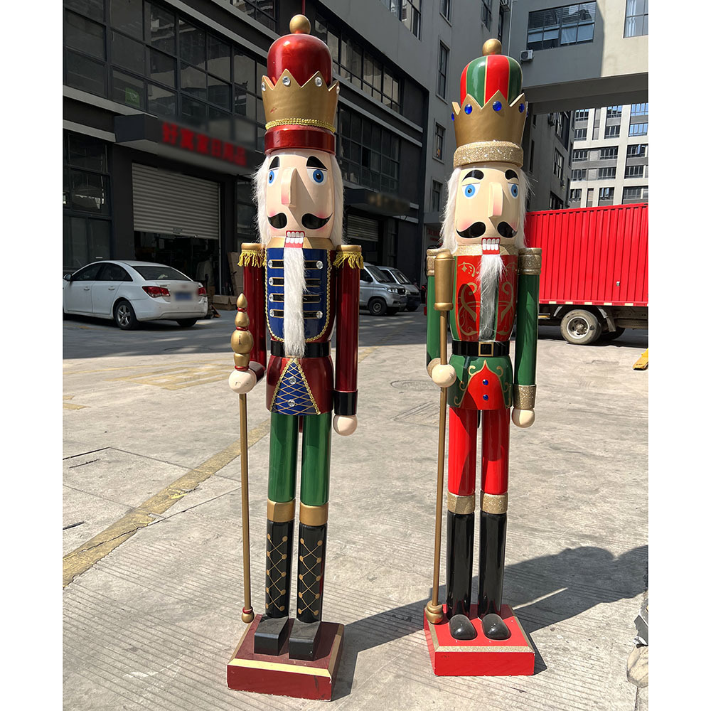 Ornaments large 4ft 5ft 6ft 120cm lifesize sized red Nutcracker Outdoor Wooden Figurine Statues Christmas Giant dolls Decoration