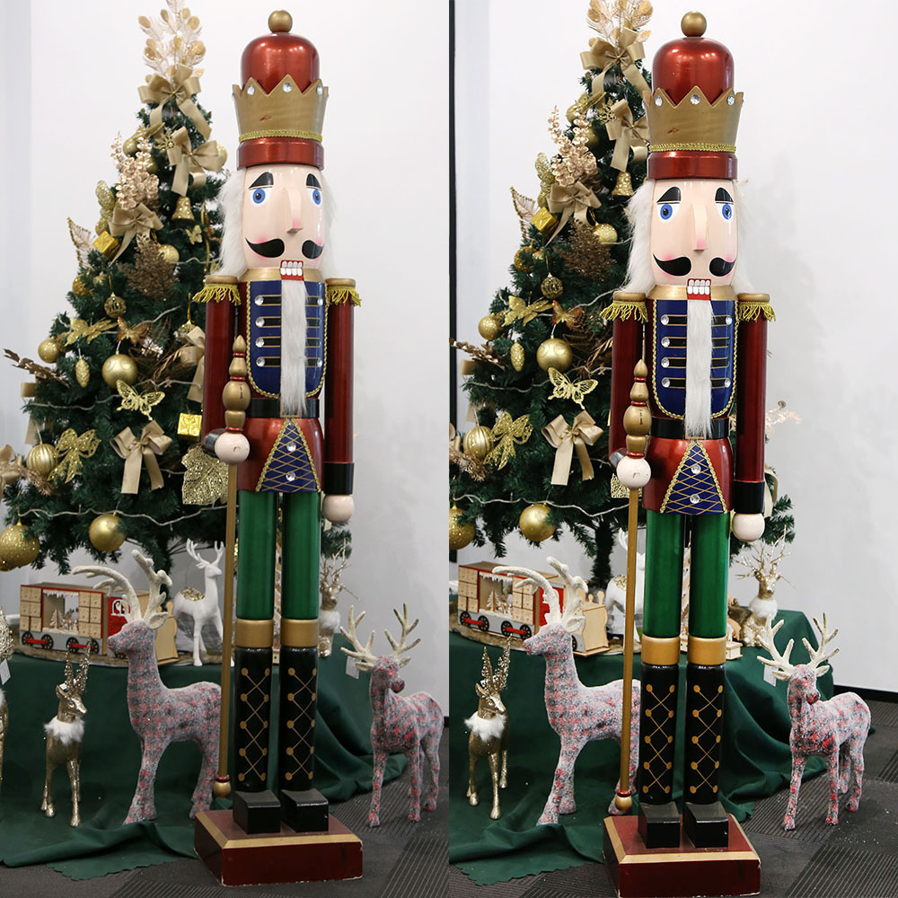 Wholesale Factory Customized Ornaments 72 inch 6 ft 10ft 180 cm Wooden Large life size Nutcracker Soldier Christmas Decoration