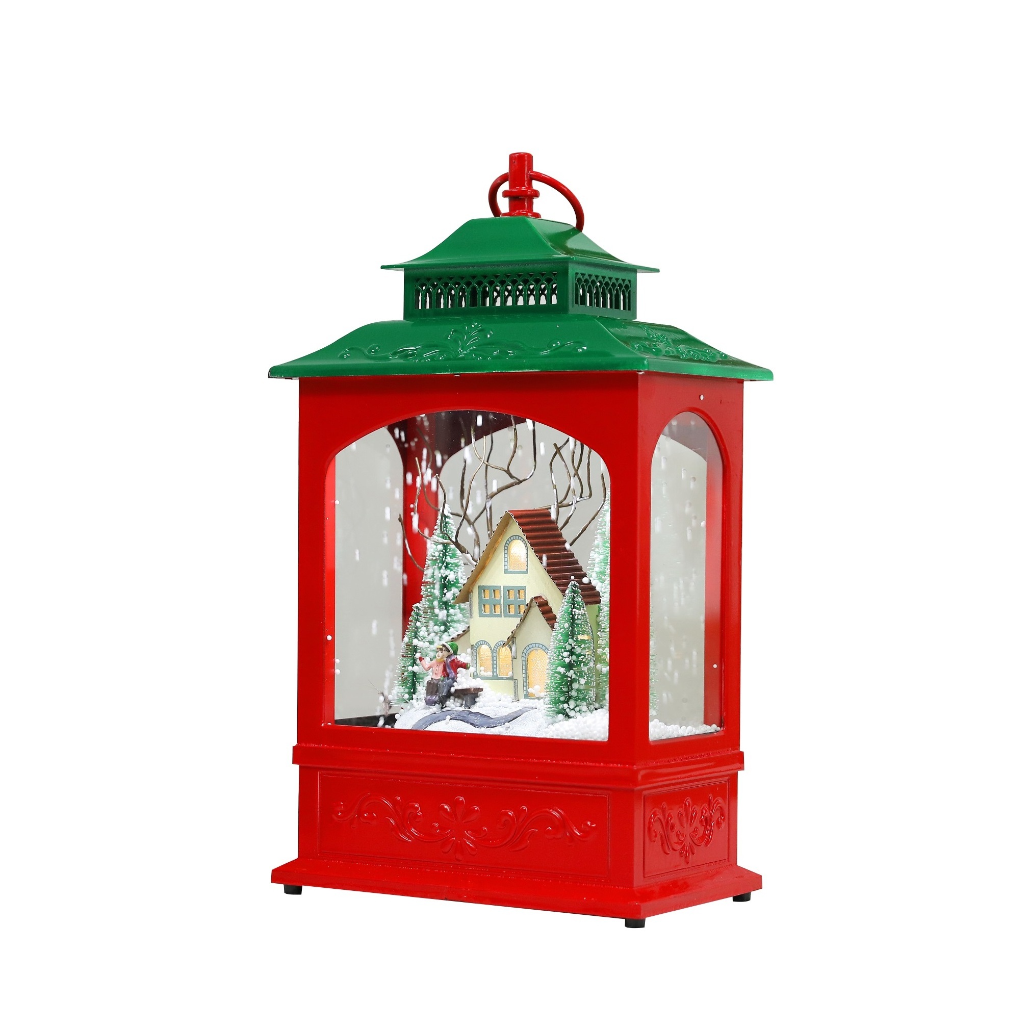 Christmas Snowing House Lantern for Christmas Outdoor Indoor Lighting Decoration