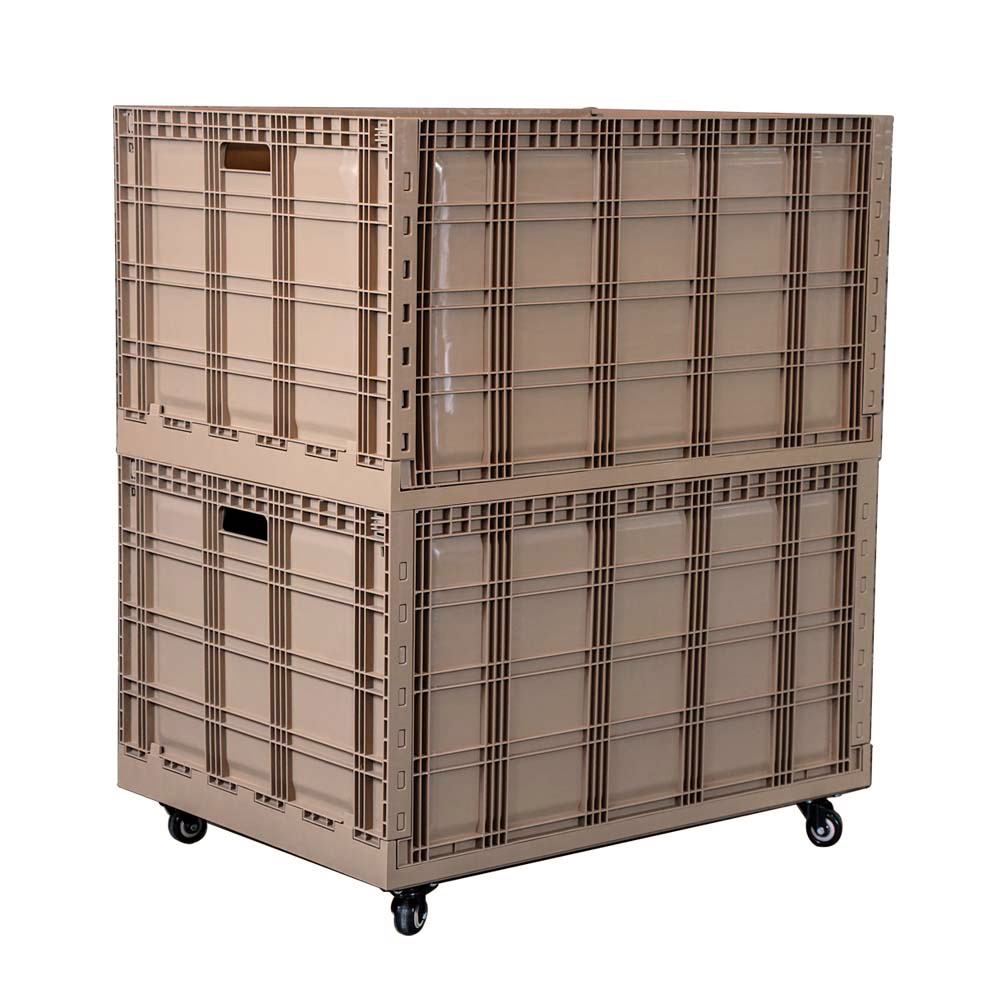 Large 200kg Capacity Collapsible Storage Crate On Wheels For Cargo&Truck Plastic Totes