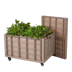 Rectangular Harvesting Crates On Wheels Outdoor Folding Garden Pots Planters