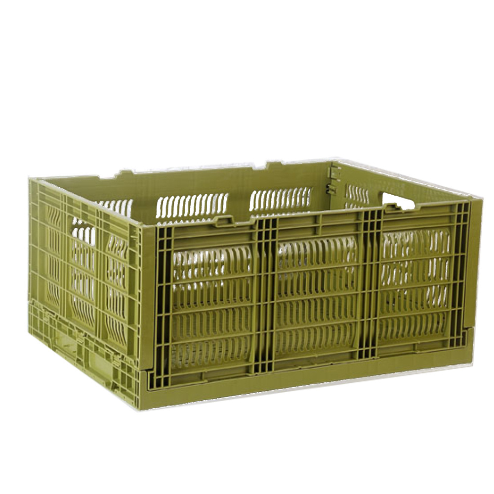 60 Liter Fruiteria Folding Plastic Crate For Vegetable With Lid Wheels Storage Bin