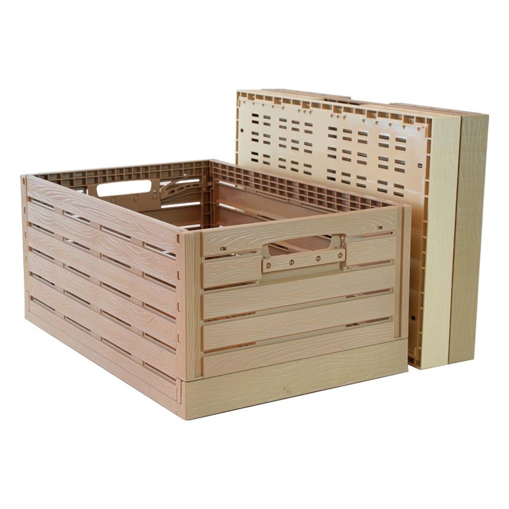 Collapsible Plastic Pallet Box On Rolling Cart With Removable Lid Wood Crate