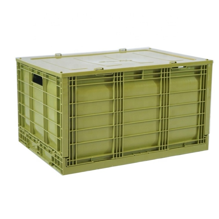 2023 Best Selling 3-Tiers Large High Quality  Rolling Crate On Trolley Moving Totes with Reinforced Handles