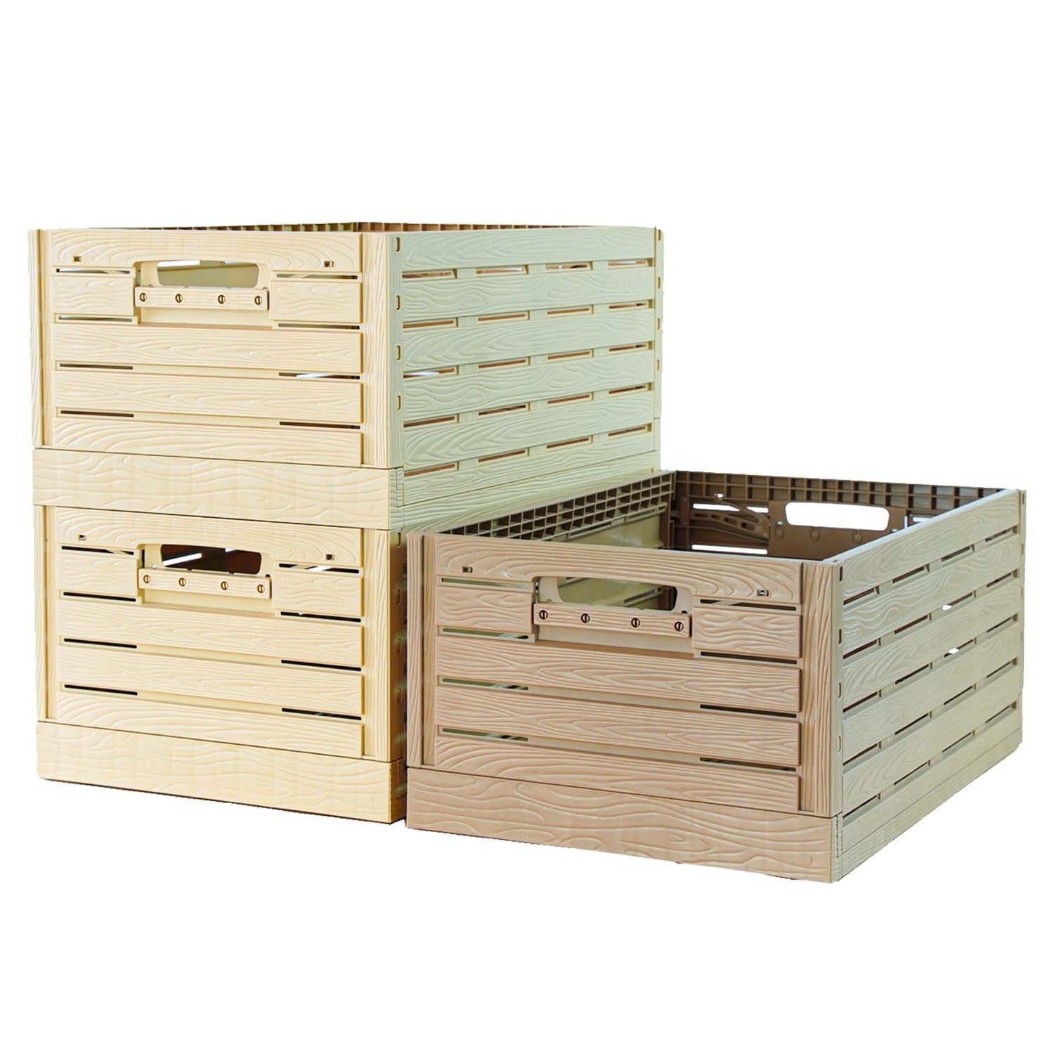 Custom Wood Collapsible Moving Folding Crate Rolling Basket On Trolleys With Wheels