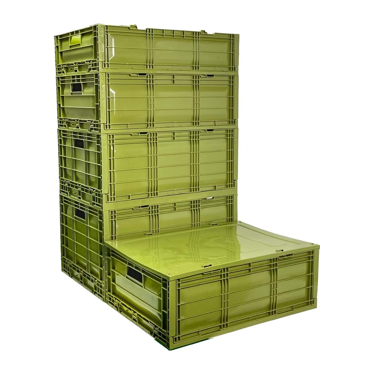 Manufacturer 30kg Capacity Plastic Crate Stacking With Handle Collapsible Pallet Box