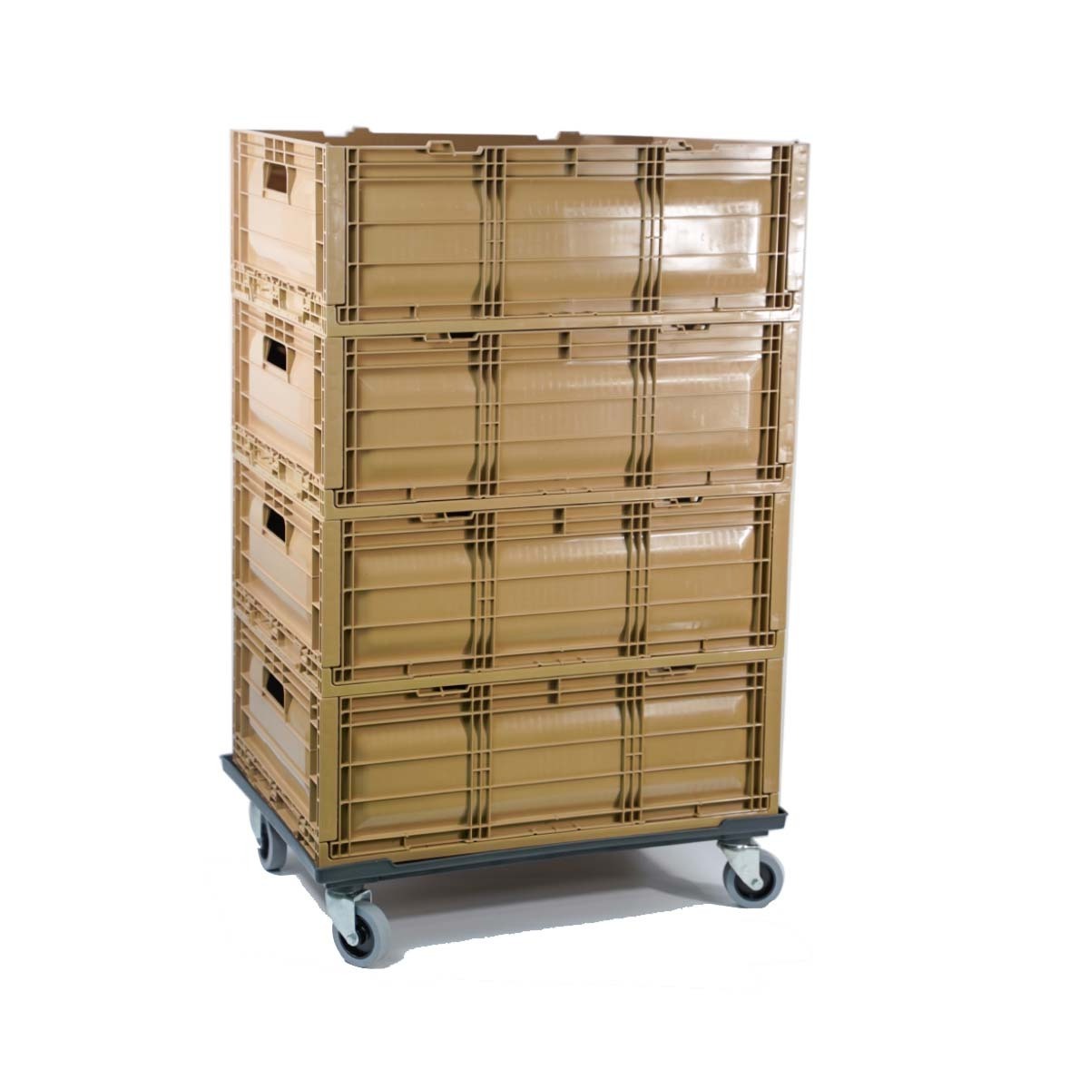 Manufacturer 30kg Capacity Plastic Crate Stacking With Handle Collapsible Pallet Box