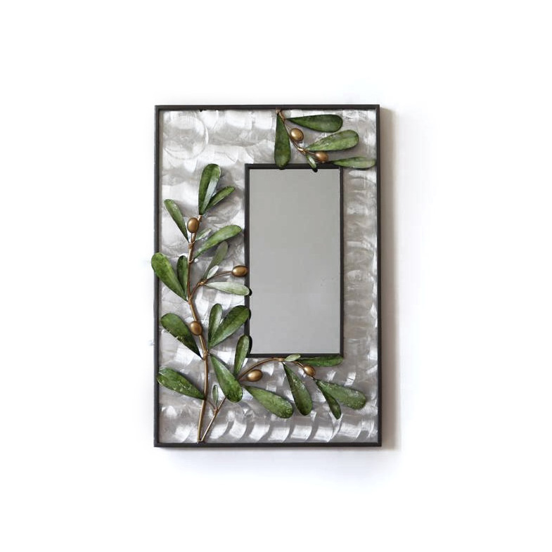 Green Olive Tree Metal Mirrors Decor Wall Mirror Decoration For Home